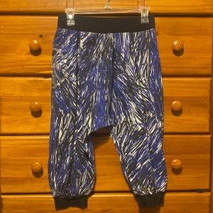 Vintage Zumba Fitness Pants / Capris RARE Blue Black White S